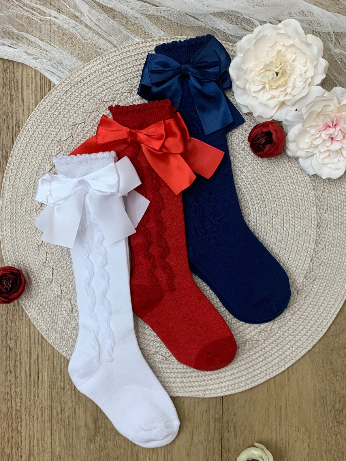 All Dolled Up Silky Bow Knee-High Sock 3 Pack