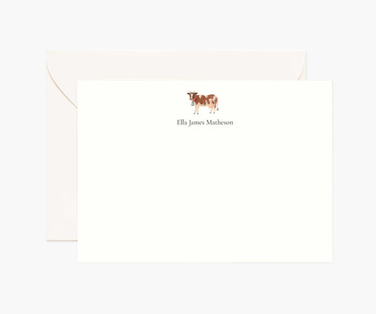Animals Personalized Stationery  - Cow