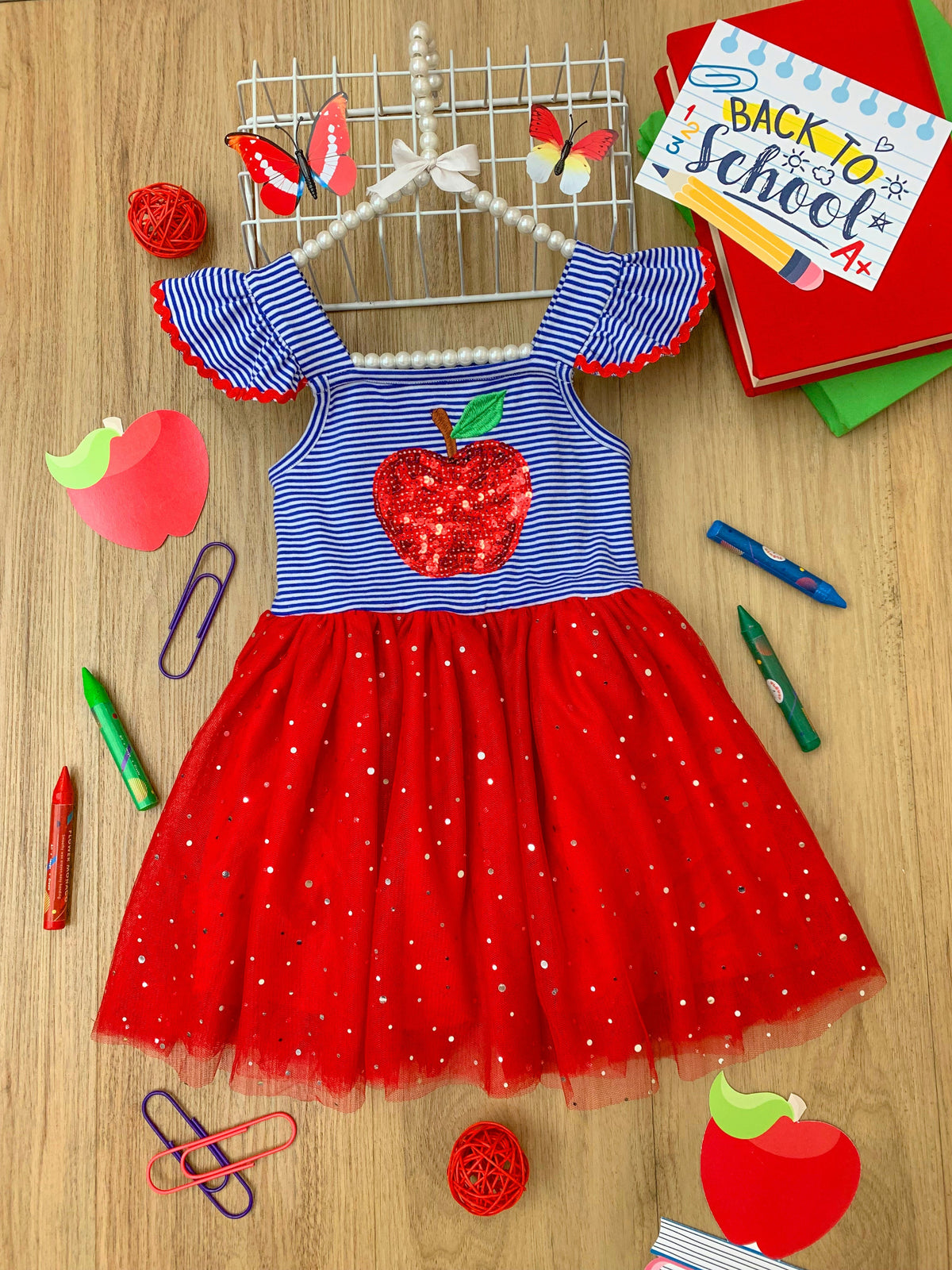 A+ Attire Apple Sparkle Tutu Dress